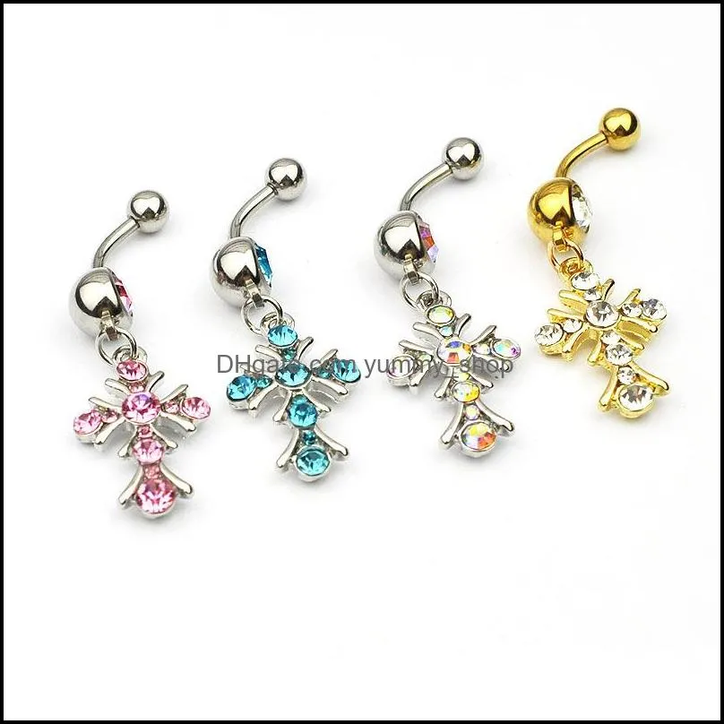 d05503 3 colors aqua. body jewelry nice style navel belly ring 20 pcs mix colors stone drop factory price 1601 v2