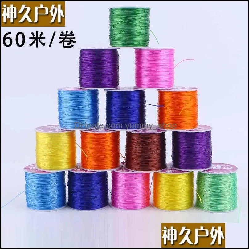 10/roll 1mm color flexible elastic crystal line rope cord for jewelry making beading bracelet wire fishing thread rope 1385 q2