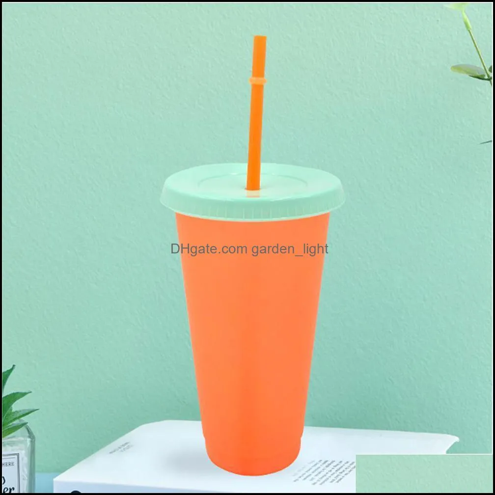 24oz plastic color changing cup tumblers pp material temperature sensing cups magic 700ml tumbler with lid and straw drinking mug