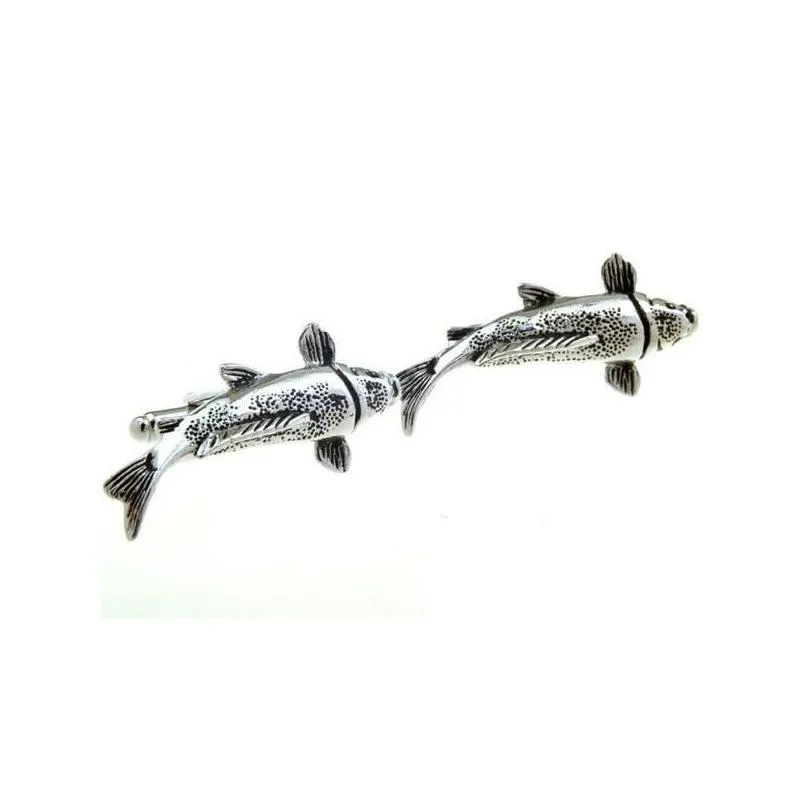 cuff links 10pairslot swimming fish cufflinks fishbone cuff links copper plating fish bone cufflinks mens jewelry wholesale 221022