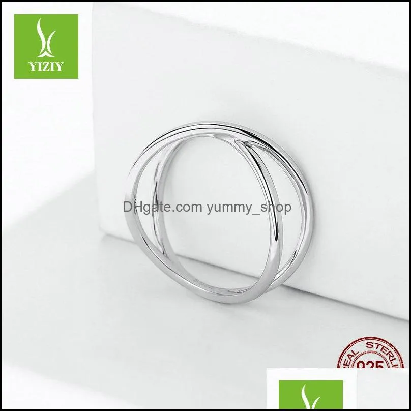wostu 100 real 925 stelring silver double layer cross finger rings classic 2019 rings for women jewelry gift cqr543 1779 q2