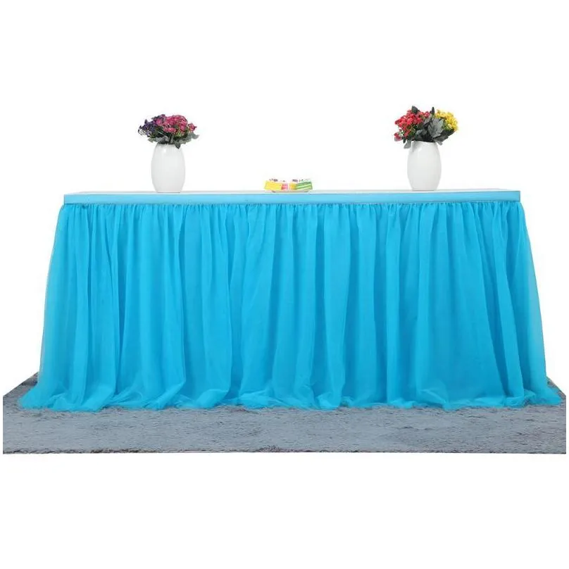 table skirt tulle tablecloth for party wedding home decoration tableware skirts tutu birthday textile