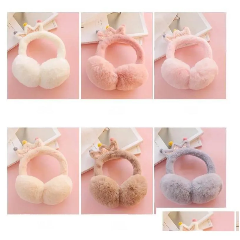 ear muffs lovely crown princess warm plush glittwe earmuff baby cache oreilles child ear muffs earmuffs for girls warmers winter h300