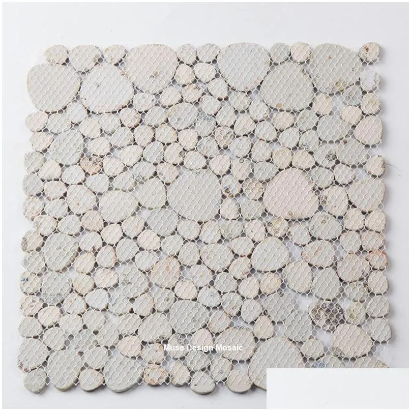 wallpapers blue beige pebbles fambe glazed ceramic mosaic sample tile for bath floor swimming pool decor wall sticker