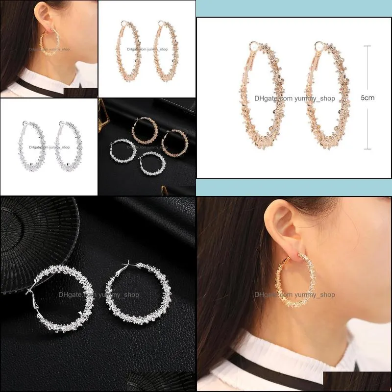 5cm metal hoop earrings gold huggie round geometric statement earring for women fashion