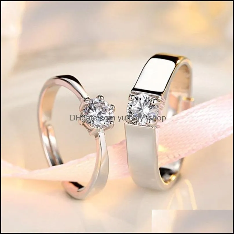 nehzy 925 sterling silver womens fashion jewelry high quality crystal zircon four claw six claw men and women couple ring 514 b3