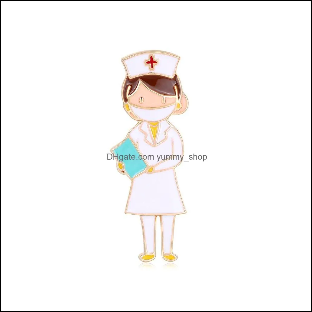 funny brooch doctors nurse medical punk jewelry gold lapel pin badge enamel pins brooches gift women