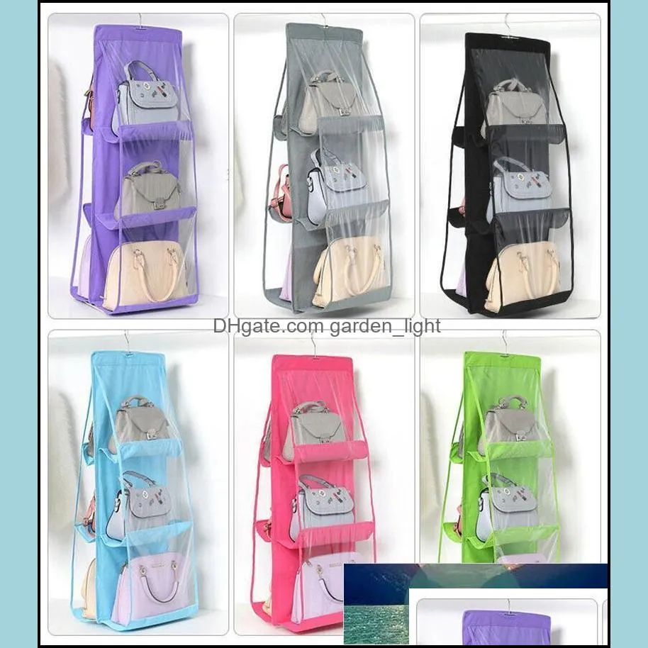 3 layers folding shelf bag 6 pocket foldable hanging bag purse handbag organizer door sundry pocket hanger storage closet hanger1 factory price expert