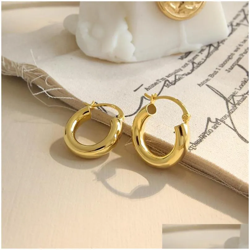 new 925 sterling silver minimalist metallic circle earrings for women chic style female geometric hoop earring fine jewelry