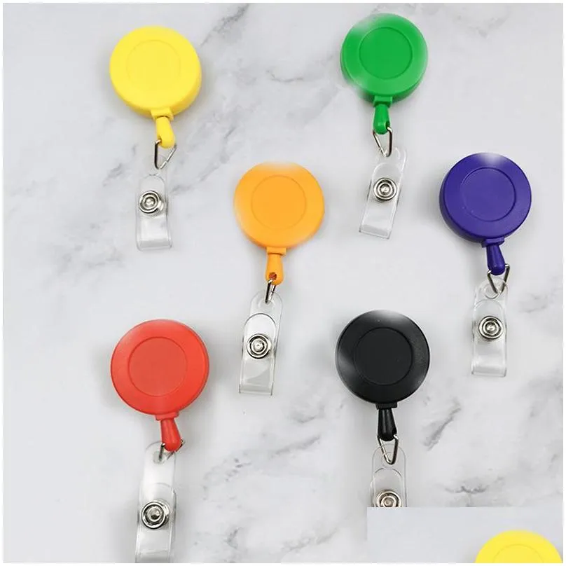retractable reels keychain clips retract pass id card badges holder keyring pull badge lanyard name tag cards holders bh5061 tyj