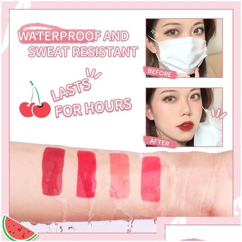 lip gloss moisturizing waterproof stain cheek dualuse rouge red blush natural lasting makeup not easy to fade lipstick
