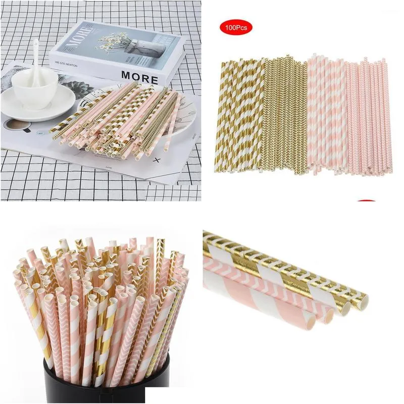 eco paper straws 100 pcs birthday decoration valentines straw drinking paper straws bachelor party children party decorations1