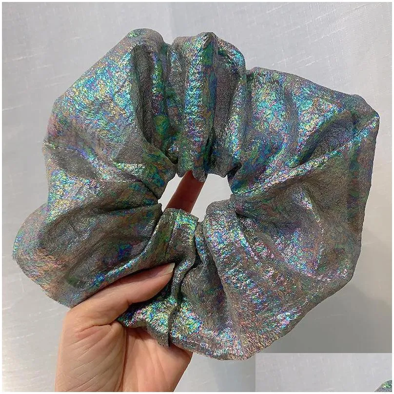 summer net yarn large chiffon hair bow scrunchies for women elastic hair band ponytail holder hair tie girl accessories