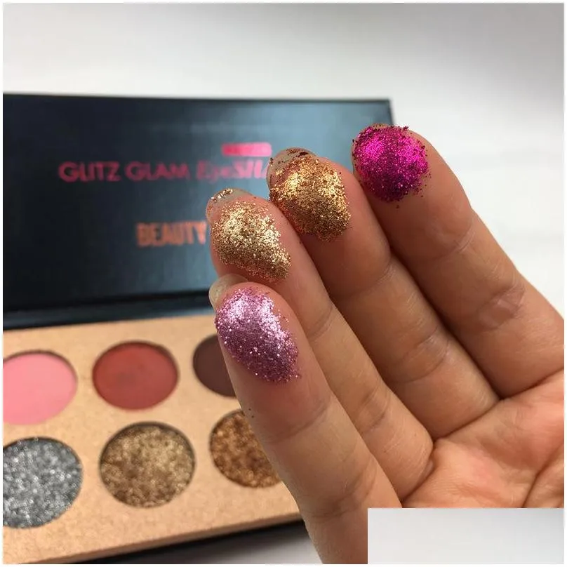 beauty glazed 10 color eye shadows palette eyeshadow glitter and matte comprehensive diamond sequined makeup