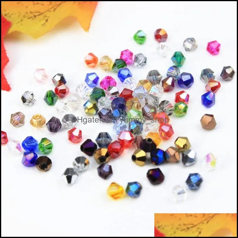 3 4 6mm austria faceted bicone glass beads for jewelry making diy accessories crystal loose spacer beads whalesale z219 1761 q2
