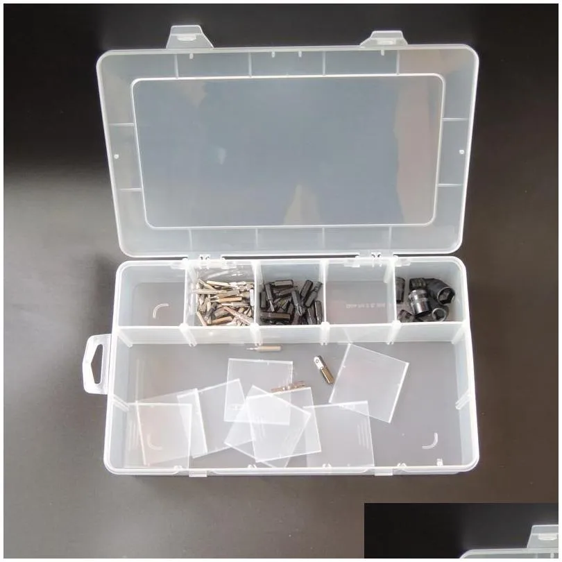 wholesaletransparent pp tool box electronic plastic parts toolbox casket smd smt container screw battery component storage case