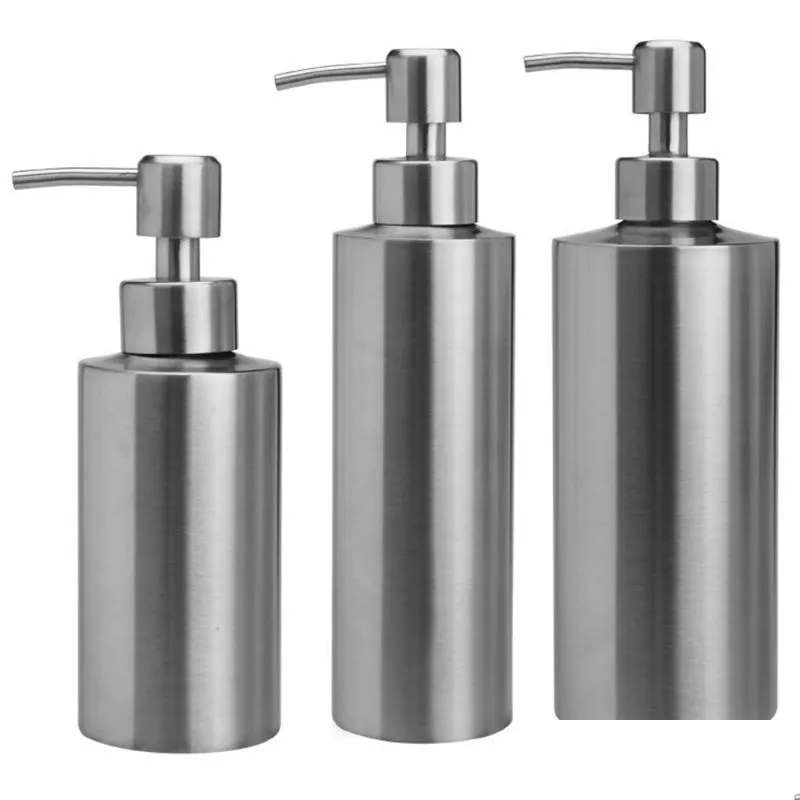 bathroom kitchen pump liquid soap dispenser hand sanitizer standing stainless steel shampoo container bedroom lotion bottle