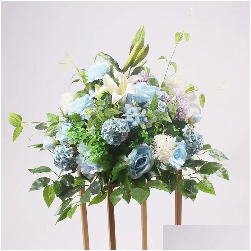 40cm silk peonies rose hydrangea artificial flower ball arrangement decor for wedding backdrop table t station flower bouquet