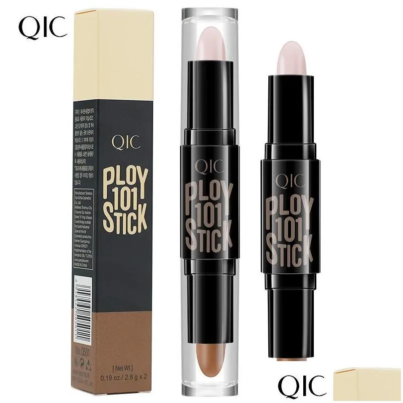qic highlighter contour stick concealer bar double head waterproof highlight sticks stereo facial brightening pen makeup