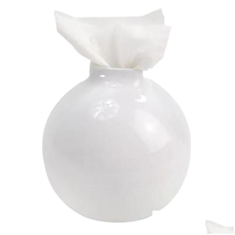 home office simple fashion round ball paper pot waterproof toilet tissue paper box cover holder living room roll case