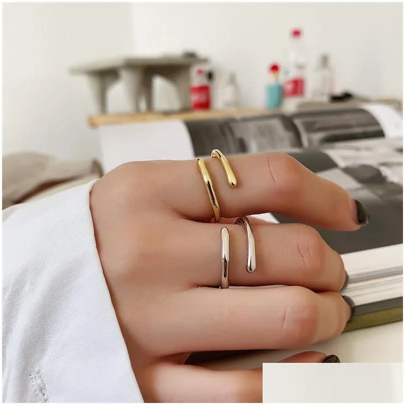 new punk style lovers rings authentic 925 sterling silver open rings for women wedding jewelry gifts statement adjustable ring