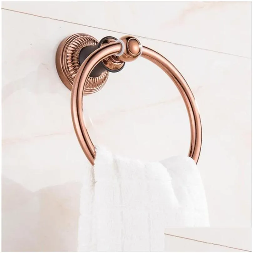 stainless steel rose gold/gold towel ring hanging round simple european bathroom accessories rings