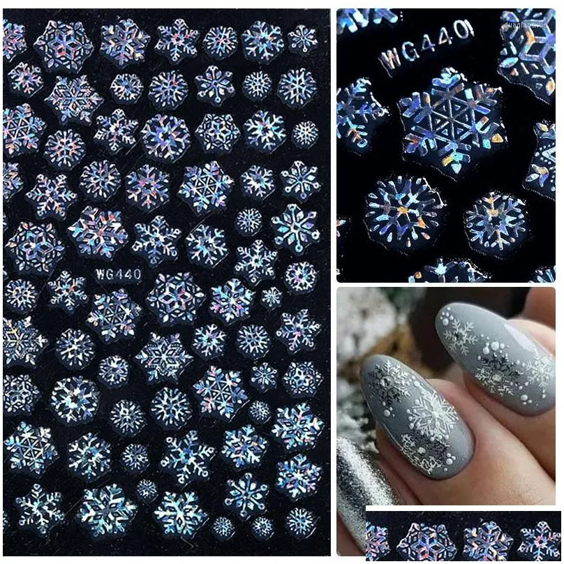 12-Piece Blue & White Snowflake Gel Christmas Window Clings