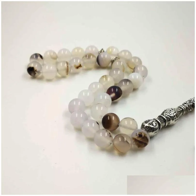 charm bracelets natural agates stone tasbih 33 66 99beads islamic luxurious rosary men muslim misbaha gemstone prayer beads bracelets eid gift