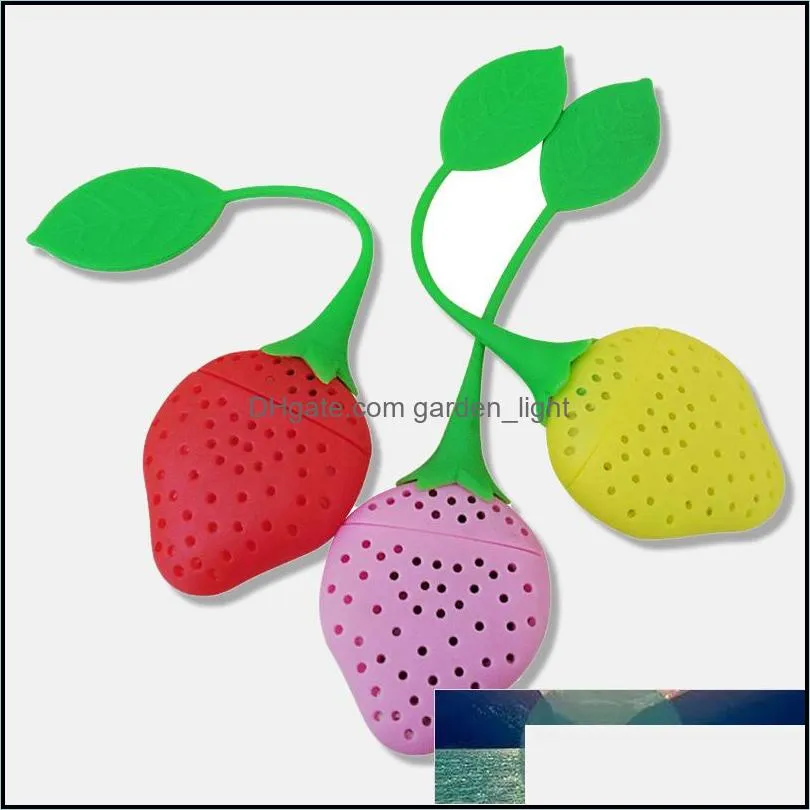 1 pc herbal spice filter kitchen tools strawberry tea accessories infuser ball leaf strainer strawberry bag for brewing device