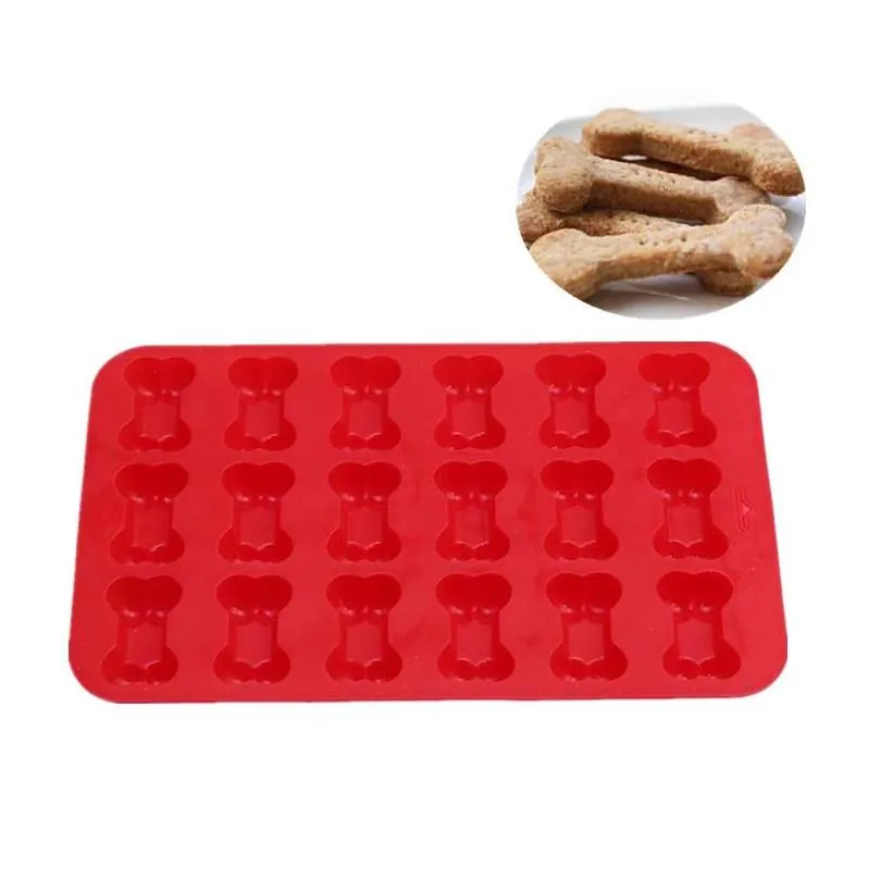 18 units 3d dog bone cookie chocolate cake silicone molds kitchen pastry baking sugar fondant cake mold decorating tools