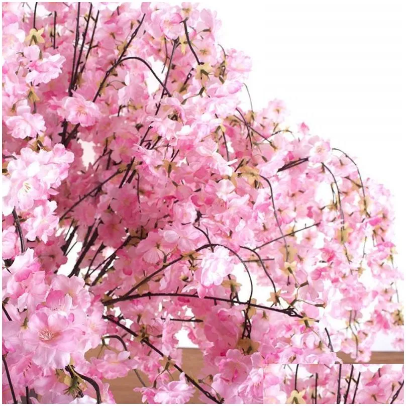 decorative flowers wreaths 1.2m height artifical cherry tree simulation fake peach wishing trees art ornaments and wedding centerpieces