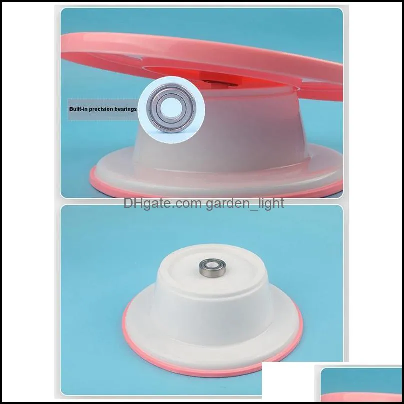 baking pastry tools plastic rotating plate cake builtin bearing revolving spinning round stand cupcake rotary table turntable