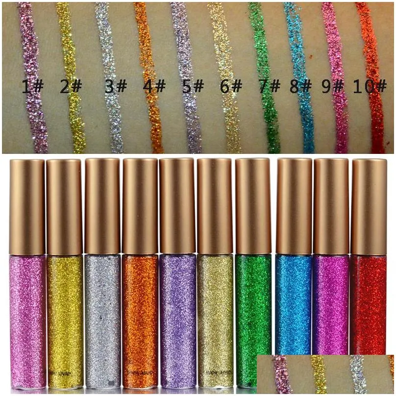 handaiyan glitter liquid eyeliner set colored eyeliners sets waterproof sequins pearl shiny makeup eye liner