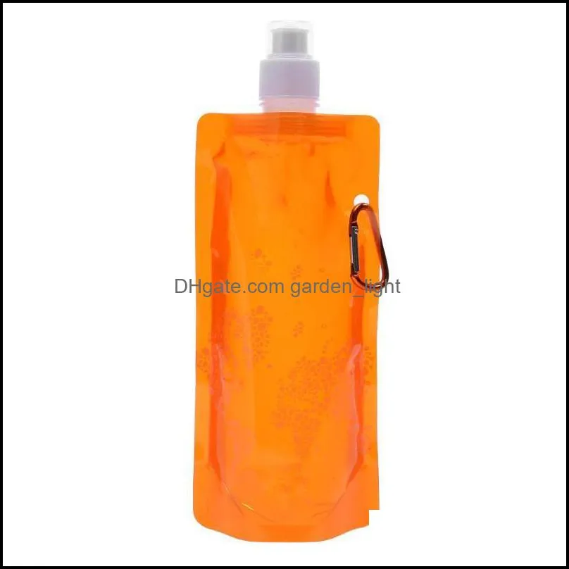 portable ultralight foldable silicone bag water bottle tumblers outdoor sport supplies hiking camping soft flask water