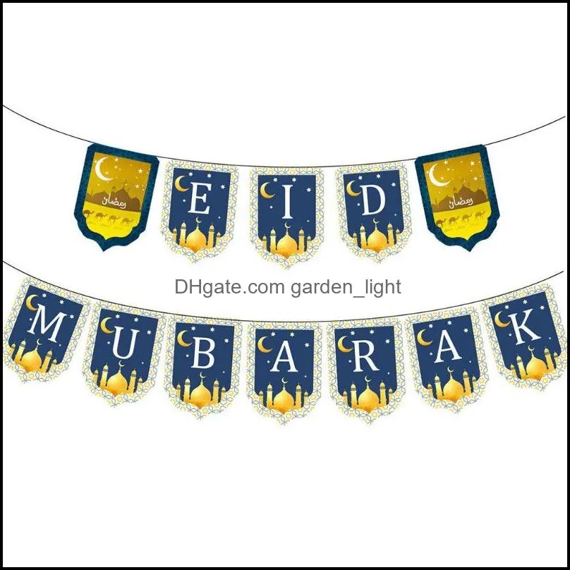 eid mubarak banner ramadan bunting year islamic party decor supplies home decoration