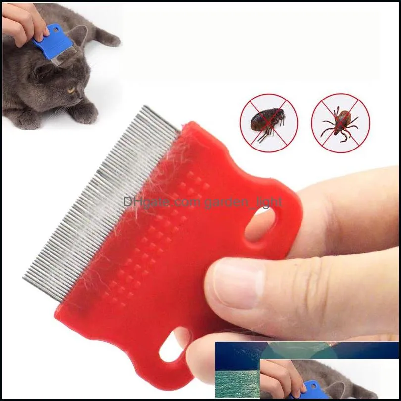 stainless steel pet grooming hair comb long thick hair fur removal flea and lice brush pets combs for dog cat guinea pig