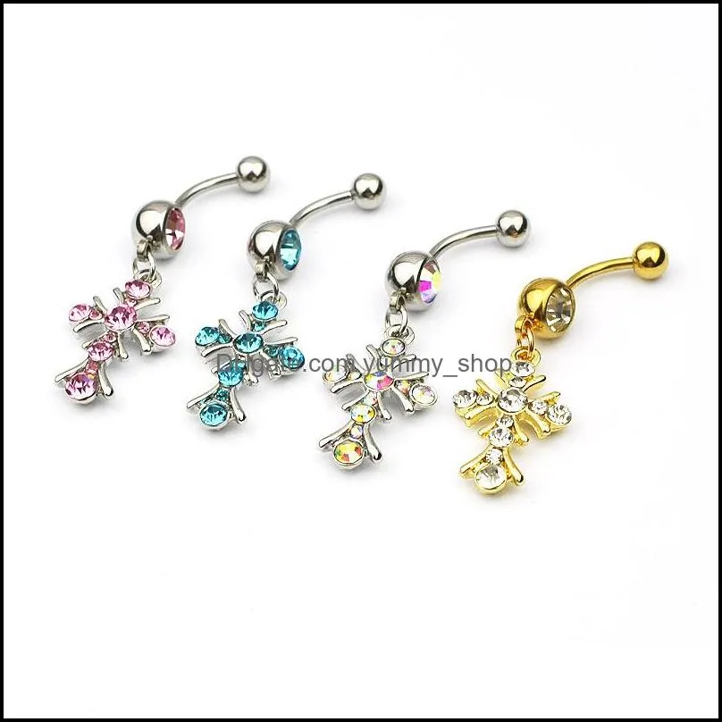 d05503 3 colors aqua. body jewelry nice style navel belly ring 20 pcs mix colors stone drop factory price 1601 v2