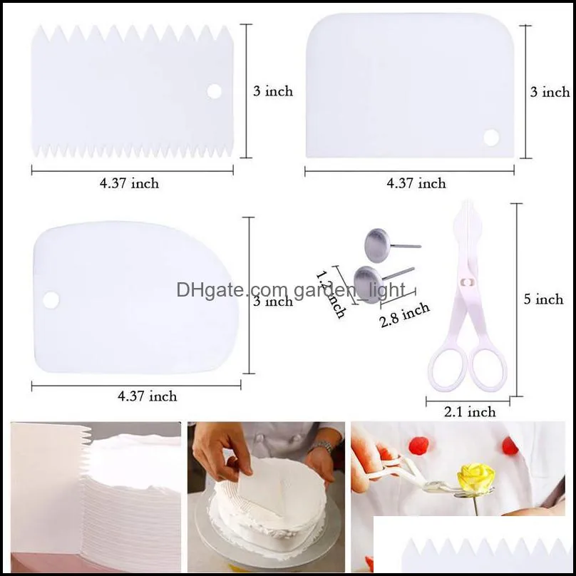 baking pastry tools plastic cake turntable set non stick 21 piece decorating table fondant disposable patisserie kitchen supplies