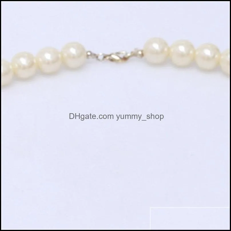 elegant ivory white glass imitation freshwater pearl necklaces for women jewerly 1970 q2