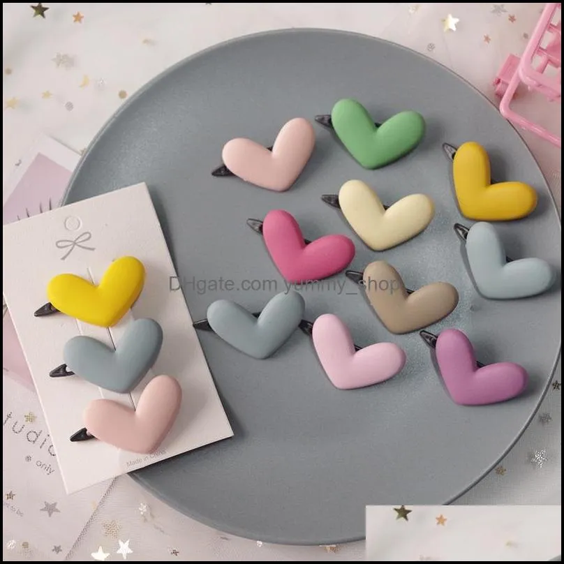 3pcs/set candy color star heart hair clip children flower bow cute girls barrettes sweet hairpin headwear accessories for women 1720