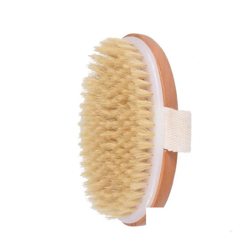 natural bristle brushes wooden bath shower brush dry skin soft spa body without handle wy1188lxl