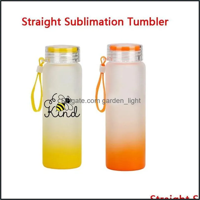 sublimation water bottle 500ml frosted glass water bottles blank tumbler drink ware cups