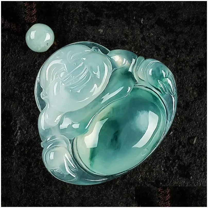 pendant necklaces real burma jadeite buddha pendant feng shui charm necklace men women myanmar emerald jades stone buddha statue lucky amulet gift