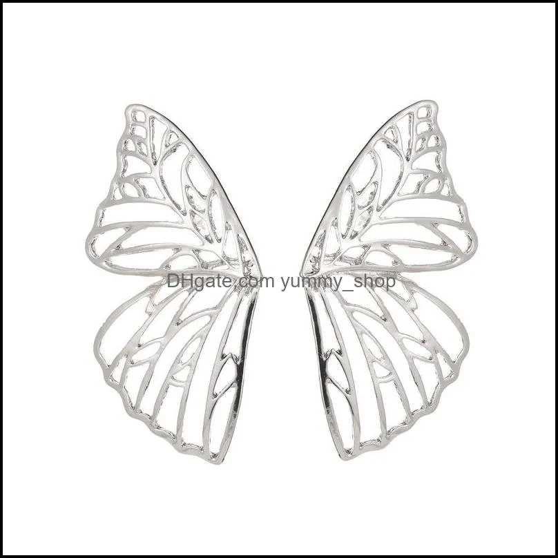 fashion personality butterfly wings earrings for women gold exaggerated large earring jewelry