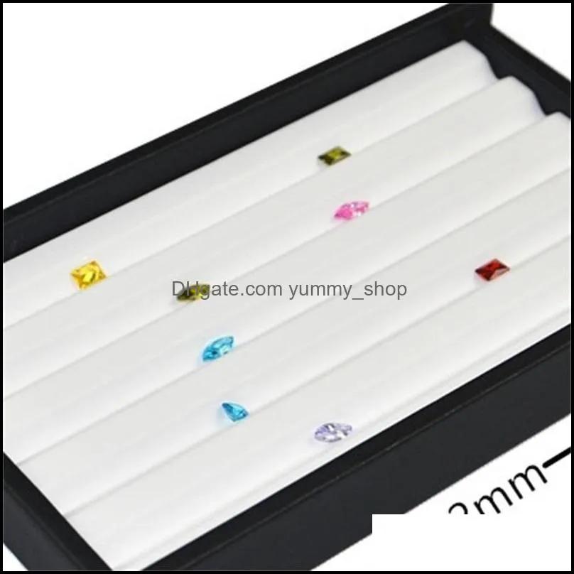  quality mute magnet cover superior leather diamond display box mini stone storage case gemstone jewelry holder organizer travel 641