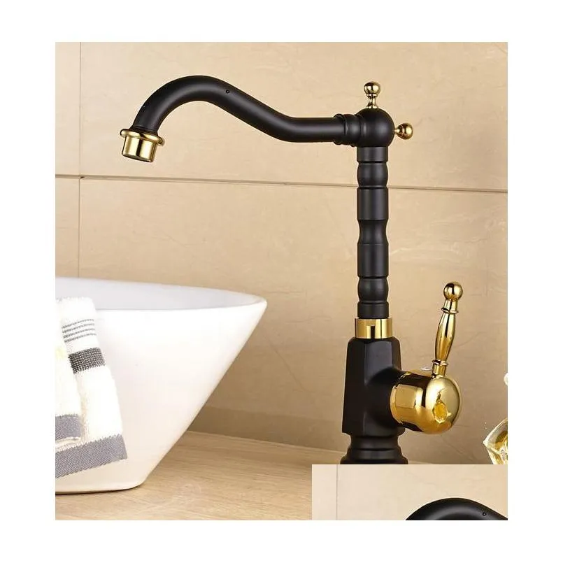 black gold basin faucet sink cold and bathroom mixer taps 360 degree swivel spout kitchen tap tnf807 faucets