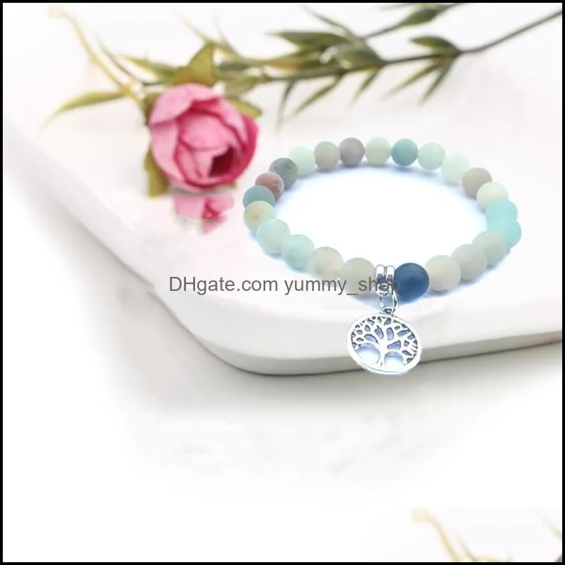 8mm natural stone amazon agate life tree pendant bracelet lovers brothers friendship meaning energy bracelet