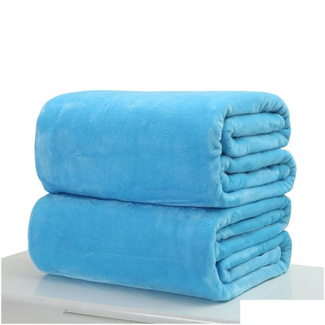 small super warm solid warm micro plush fleece blanket throw rug sofa bedding 50x70cm