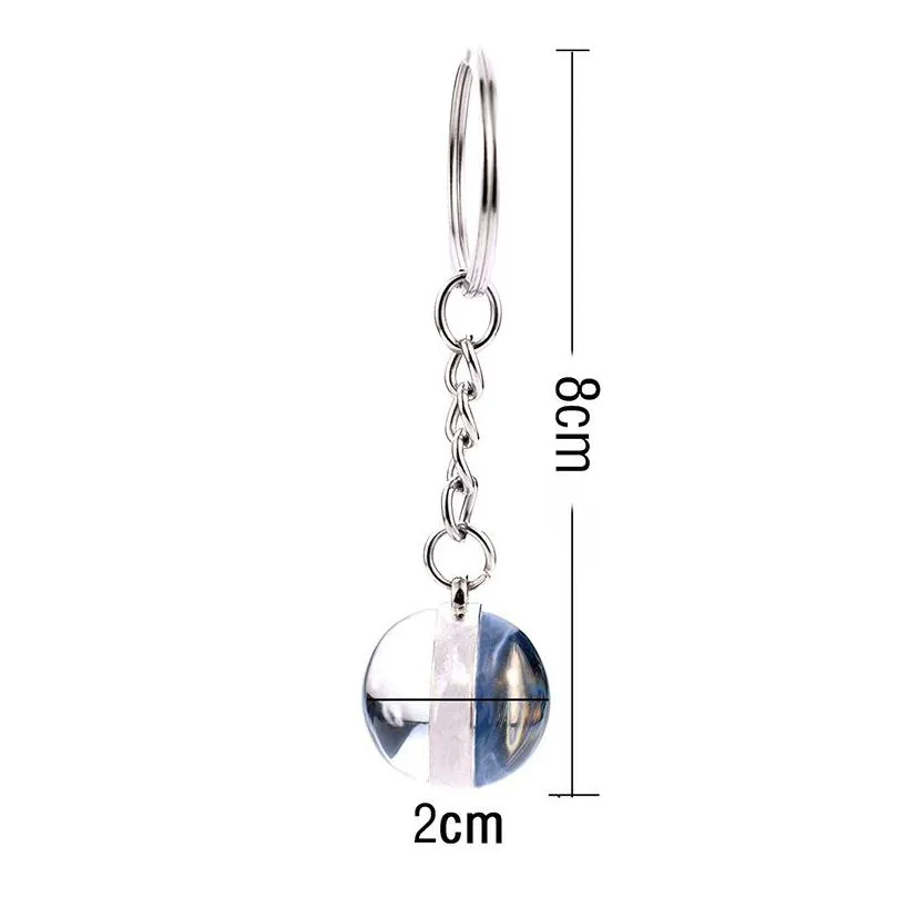 keychains lanyards 17pcsset solar system set planet keyring galaxy nebula star keychain moon earth picture double side glass ball key chain