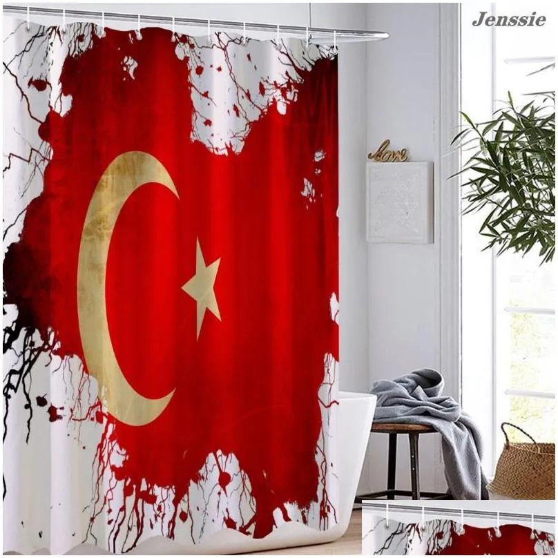 shower curtains 3d flag curtain american and canadian bath waterproof bathroom polyester cloth decor